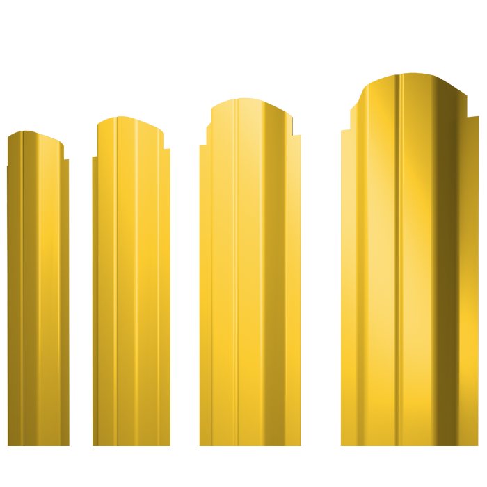 Штакетник П-образный А фигурный 0,45 PE RAL 1018 цинково-желтый