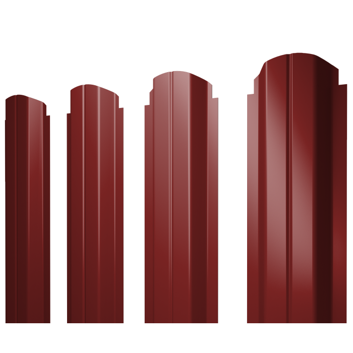 Штакетник П-образный А фигурный 0,45 PE RAL 3011 коричнево-красный