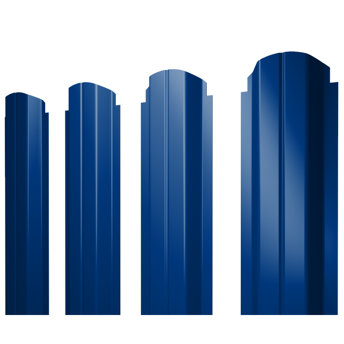 Штакетник П-образный А фигурный 0,45 PE RAL 5002 ультрамариново-синий
