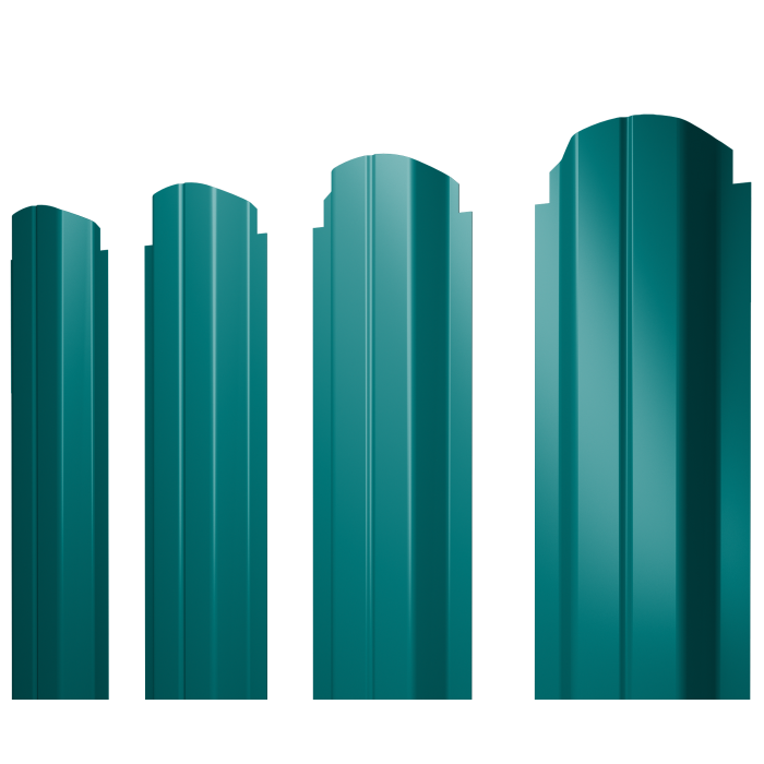 Штакетник П-образный А фигурный 0,45 PE RAL 5021 водная синь
