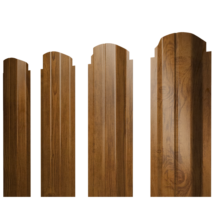 Штакетник П-образный А фигурный 0,45 Print-Double Elite Golden Wood