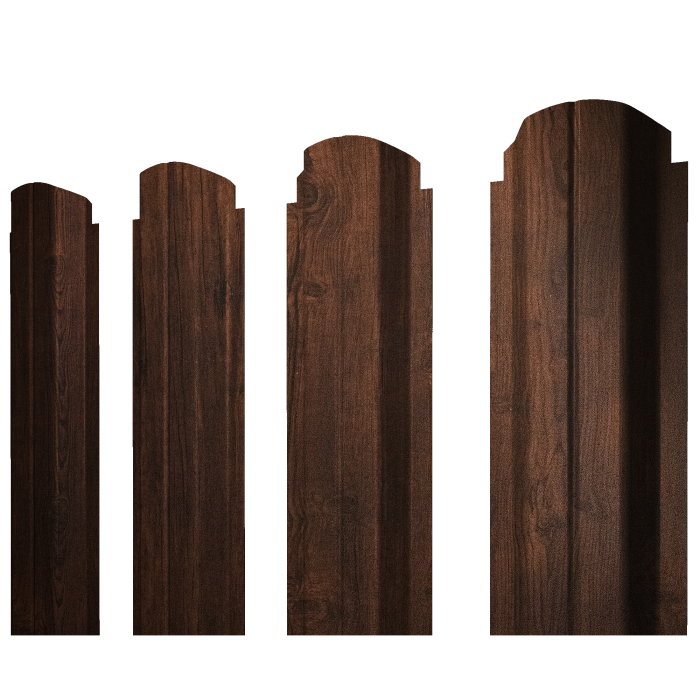 Штакетник П-образный А фигурный 0,45 Print-Double Premium Cherry Wood Dark F