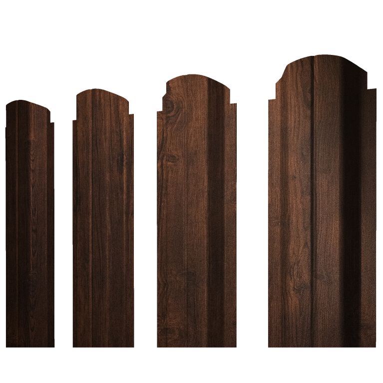 Штакетник П-образный А фигурный 0,45 Print-Double Premium Cherry Wood Dark F