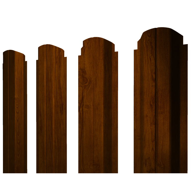 Штакетник П-образный А фигурный 0,45 Print-Double Premium Golden Wood Intense F