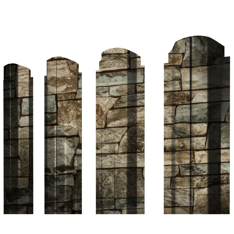 Штакетник П-образный А фигурный 0,45 Print Elite Fine Stone TwinColor