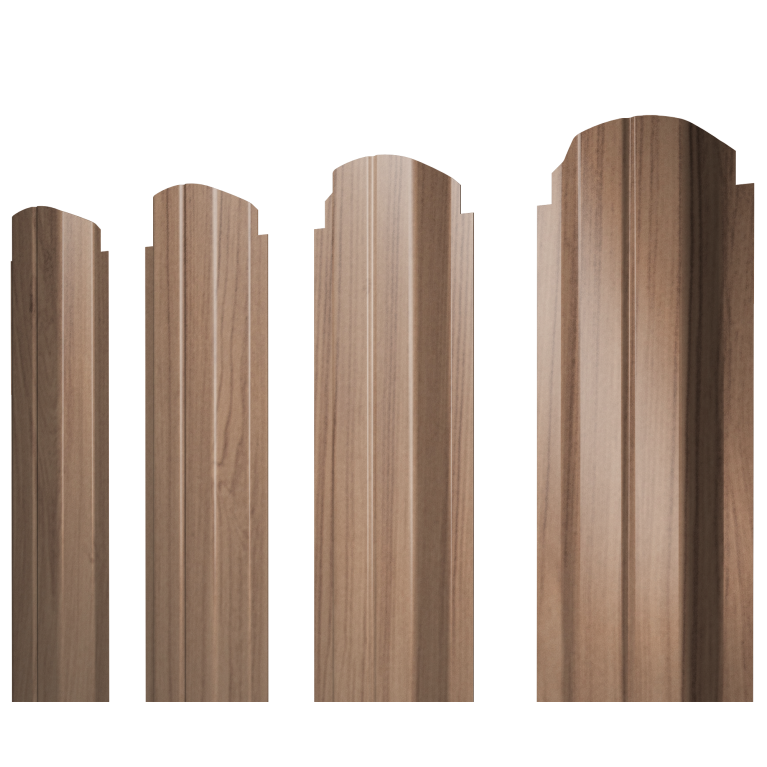 Штакетник П-образный А фигурный 0,45 Print Elite Honey Wood TwinColor