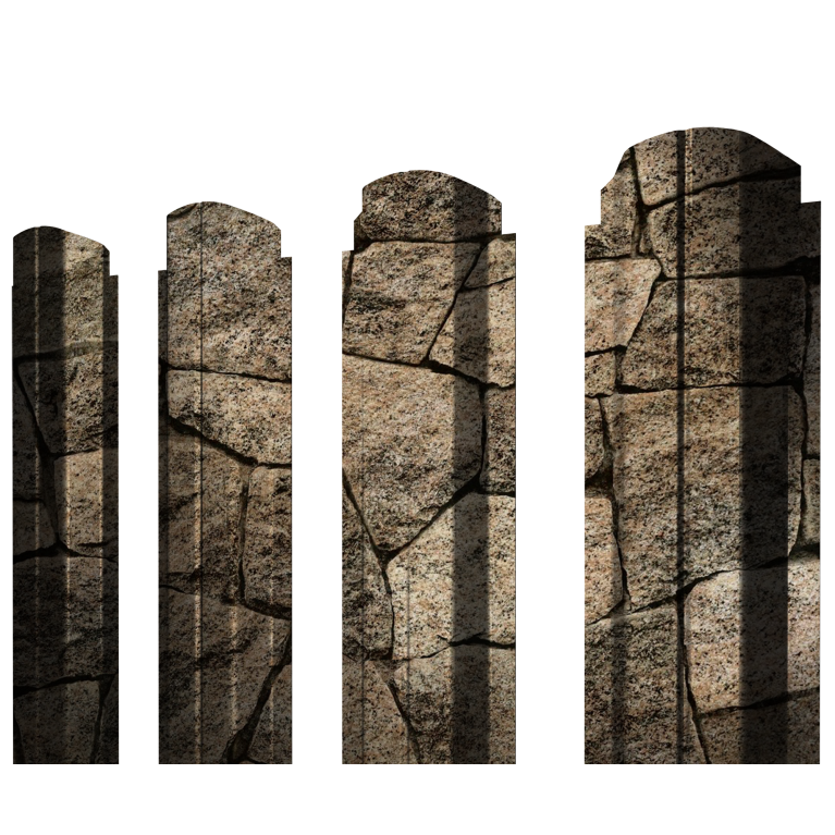 Штакетник П-образный А фигурный 0,45 Print Elite King Stone TwinColor