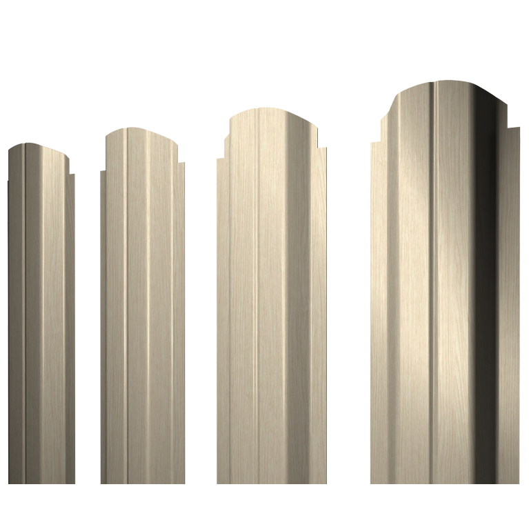 Штакетник П-образный А фигурный 0,45 Print Elite Milky Wood TwinColor