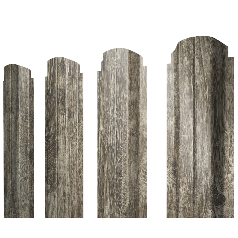 Штакетник П-образный А фигурный 0,45 Print Elite Nordic Wood TwinColor