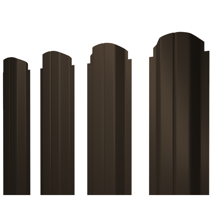 Штакетник П-образный А фигурный 0,5 Drap RR 32 темно-коричневый