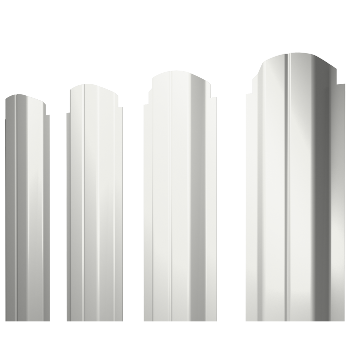 Штакетник П-образный А фигурный 0,5 PE RAL 9003 сигнальный белый