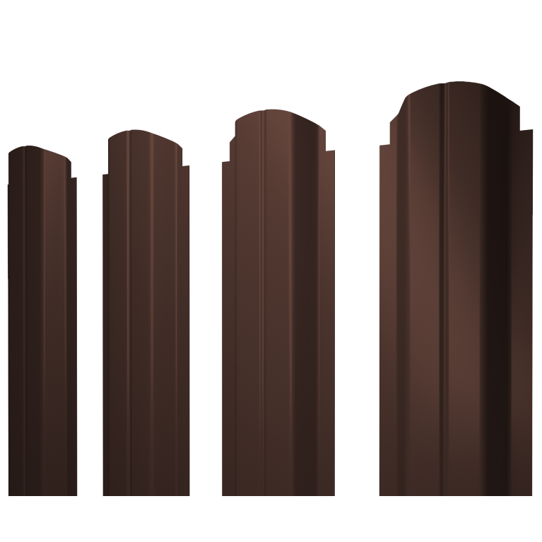 Штакетник П-образный А фигурный 0,5 Satin Matt RAL 8017 шоколад
