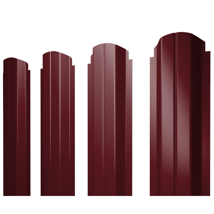 Штакетник П-образный А фигурный 0,5 Satin Matt TX RAL 3005 красное вино