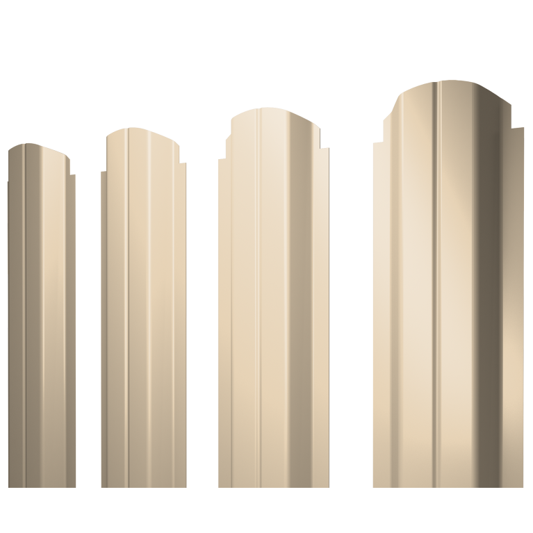 Штакетник П-образный А фигурный 0,5 Satin RAL 1015 светлая слоновая кость