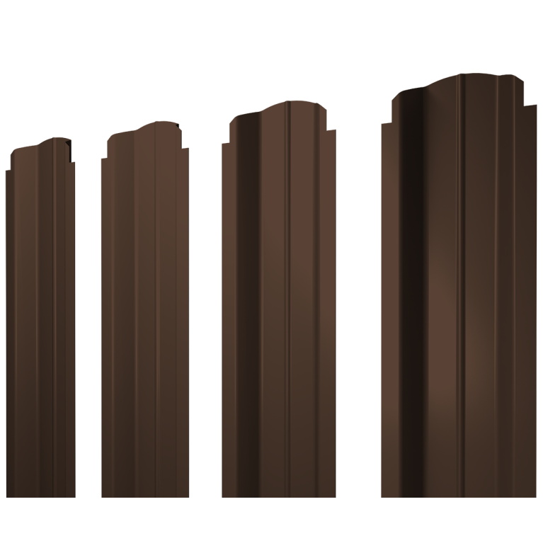 Штакетник П-образный B фигурный 0,4 PE-Matt-Double RAL 8017 шоколад