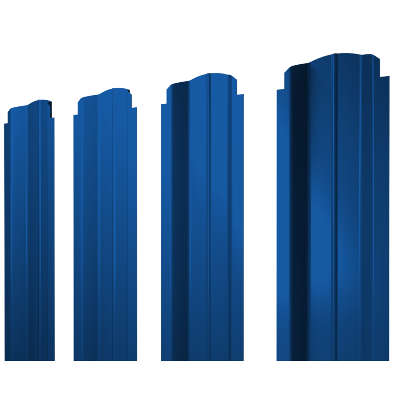 Штакетник П-образный B фигурный 0,4 PE RAL 5005 сигнальный синий