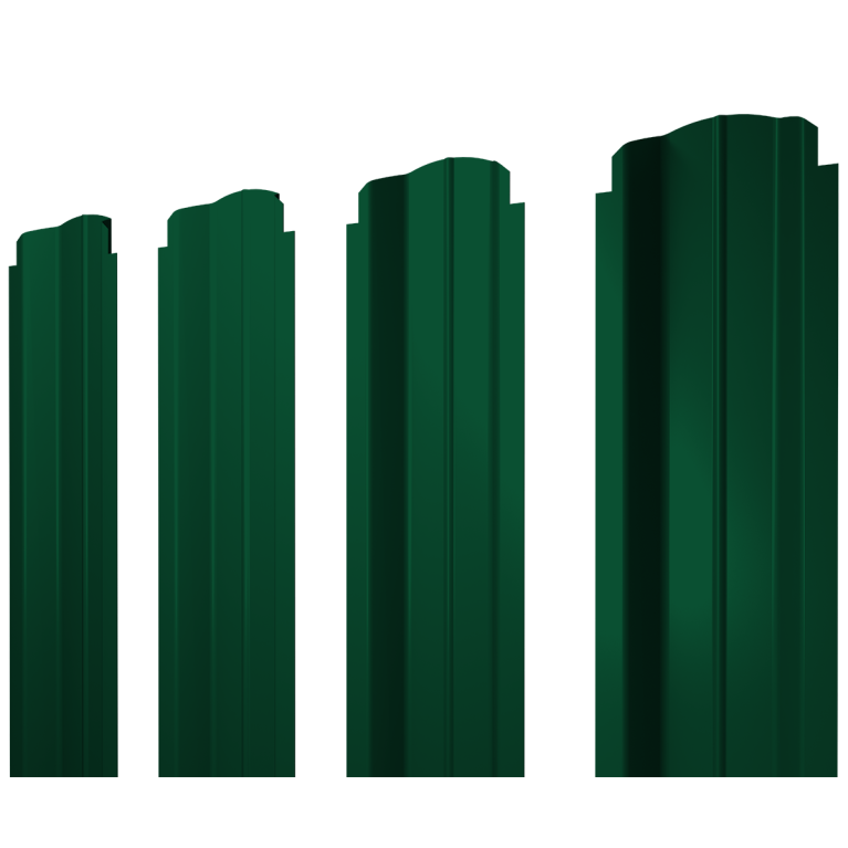 Штакетник П-образный B фигурный 0,4 PE RAL 6005 зеленый мох