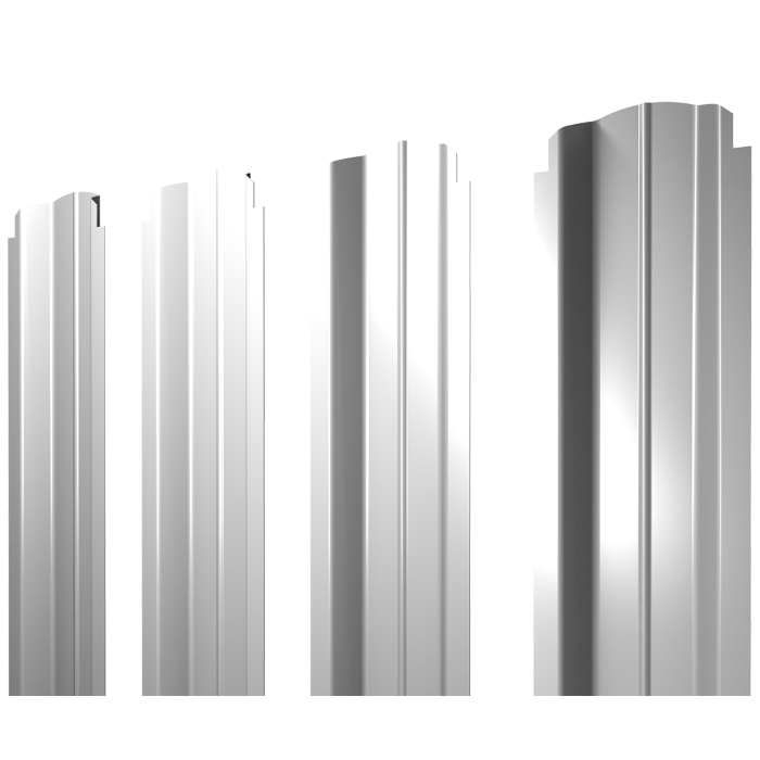 Штакетник П-образный B фигурный 0,45 Drap RAL 9003 сигнальный белый