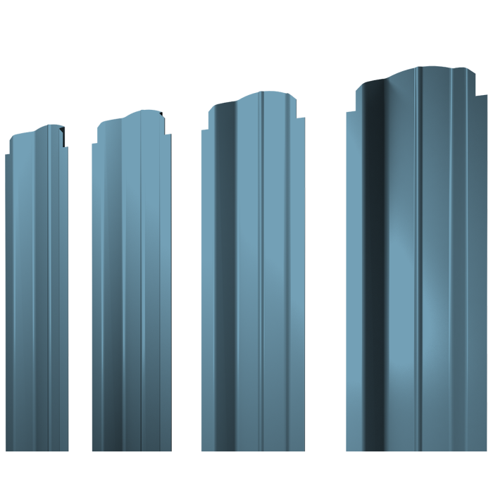 Штакетник П-образный B фигурный 0,45 Drap TX RAL 5024 пастельно-синий