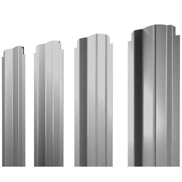 Штакетник П-образный B фигурный 0,45 Drap TX RAL 7047 телегрей 4