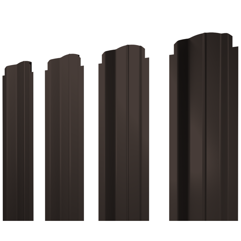 Штакетник П-образный B фигурный 0,45 Drap TX RR 32 темно-коричневый