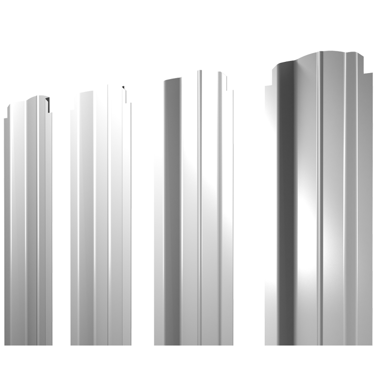 Штакетник П-образный B фигурный 0,45 PE-Double RAL 9003 сигнальный белый