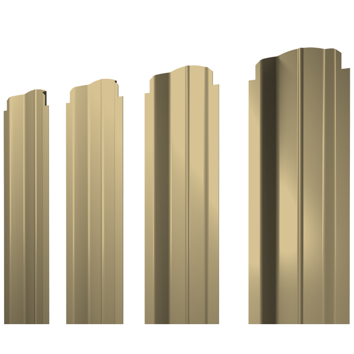 Штакетник П-образный B фигурный 0,45 PE RAL 1014 слоновая кость