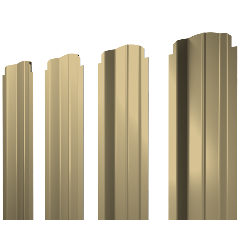 Штакетник П-образный B фигурный 0,45 PE RAL 1014 слоновая кость