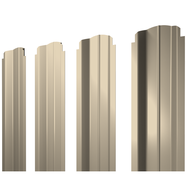 Штакетник П-образный B фигурный 0,45 PE RAL 1015 светлая слоновая кость