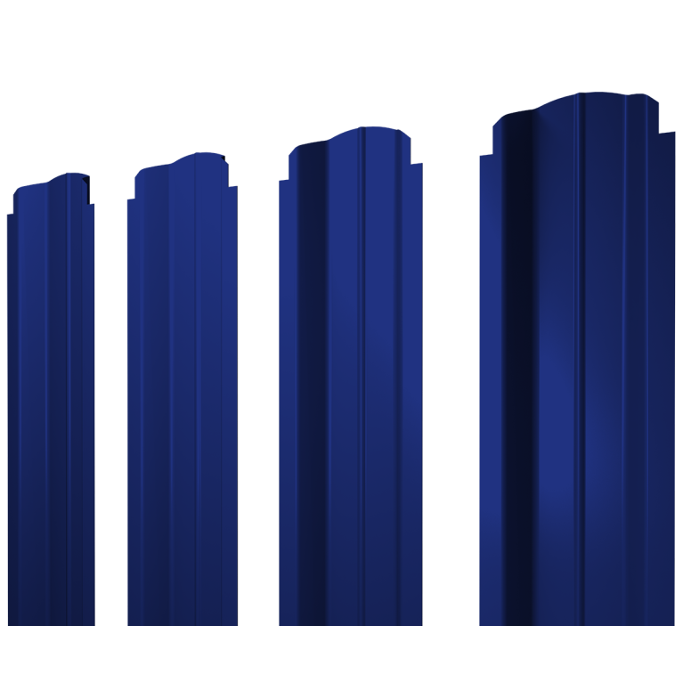 Штакетник П-образный B фигурный 0,45 PE RAL 5002 ультрамариново-синий