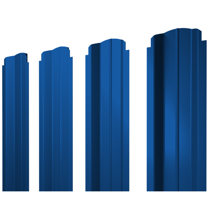 Штакетник П-образный B фигурный 0,45 PE RAL 5005 сигнальный синий