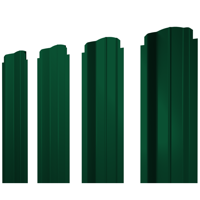 Штакетник П-образный B фигурный 0,45 PE RAL 6005 зеленый мох