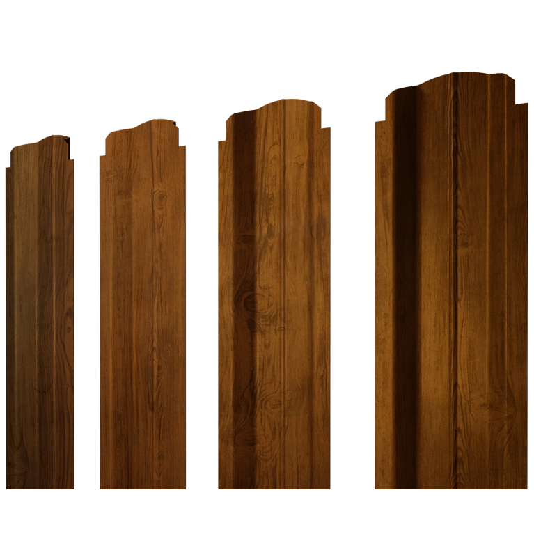 Штакетник П-образный B фигурный 0,45 Print Elite Golden Wood TwinColor