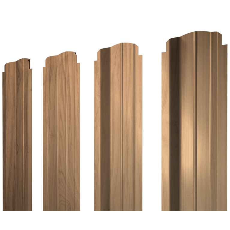 Штакетник П-образный B фигурный 0,45 Print Elite Honey Wood TwinColor