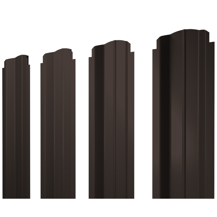 Штакетник П-образный B фигурный 0,5 PurPro RR 32 темно-коричневый