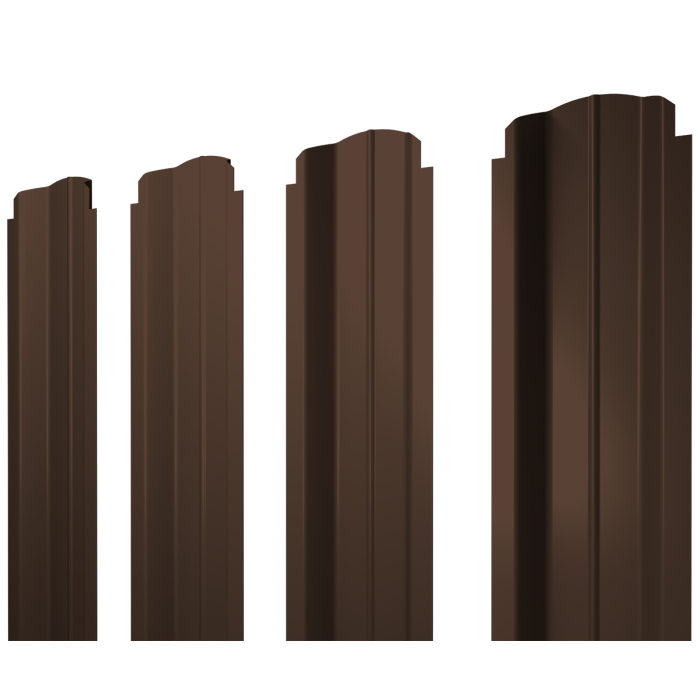 Штакетник П-образный B фигурный 0,5 Rooftop Бархат RAL 8017 шоколад