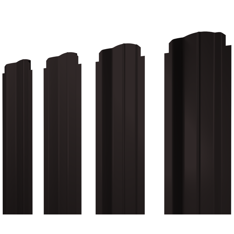 Штакетник П-образный B фигурный 0,5 Satin Matt RAL 9005 черный