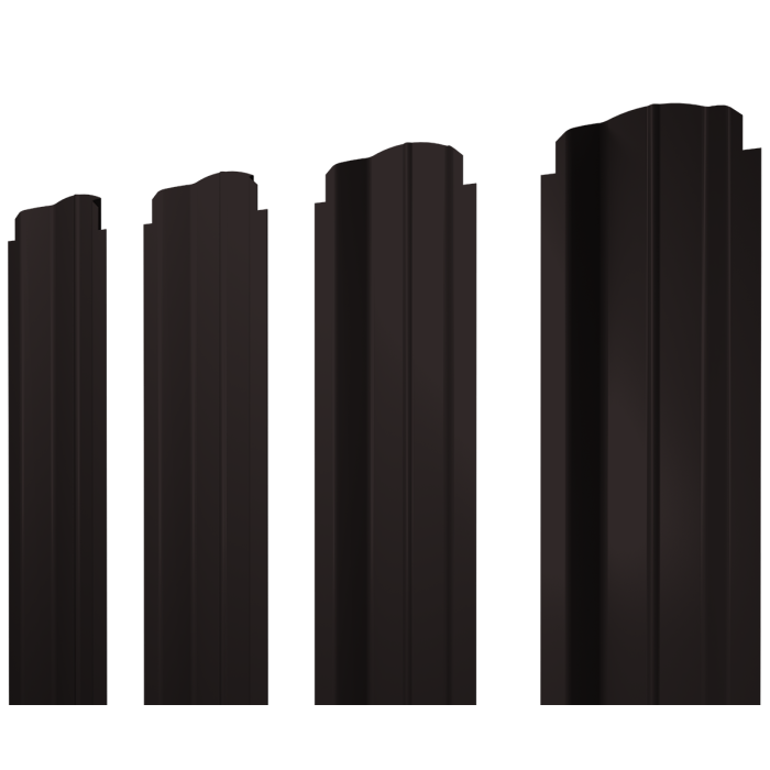 Штакетник П-образный B фигурный 0,5 Satin Matt TX RAL 9005 черный