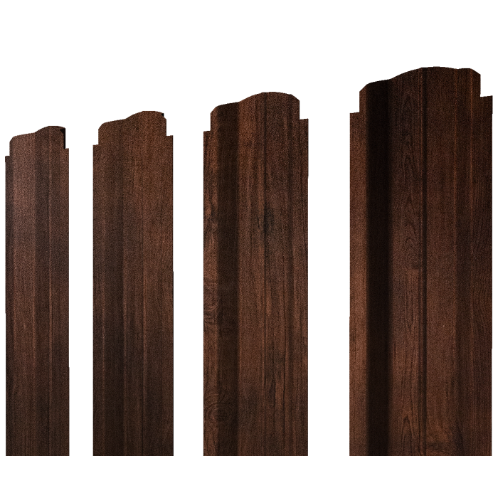 Штакетник П-образный В фигурный 0,45 Print-Double Premium Cherry Wood Dark F