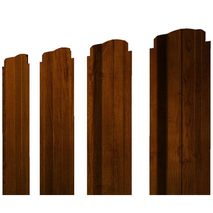Штакетник П-образный В фигурный 0,45 Print-Double Premium Golden Wood Intense F