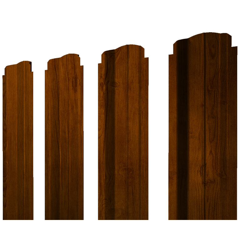 Штакетник П-образный В фигурный 0,45 Print-Double Premium Golden Wood Intense F
