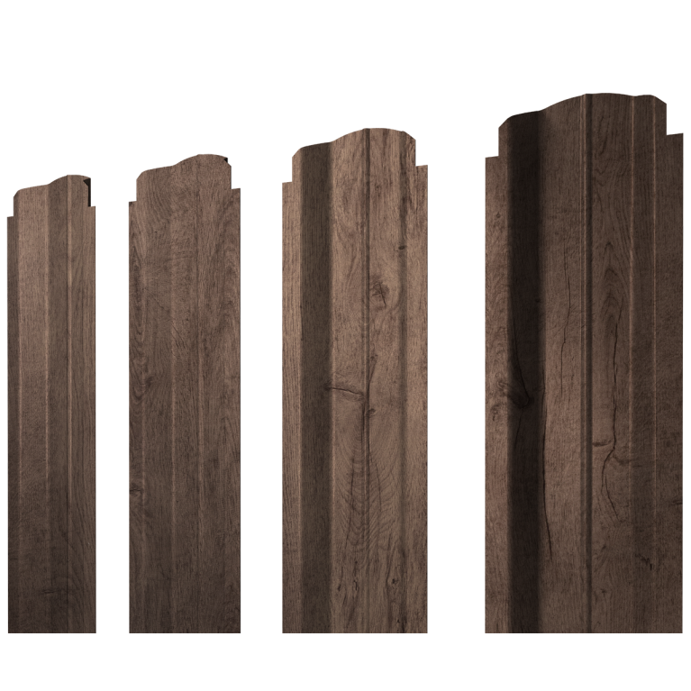 Штакетник П-образный В фигурный 0,45 Print Premium Almond Wood Fresh
