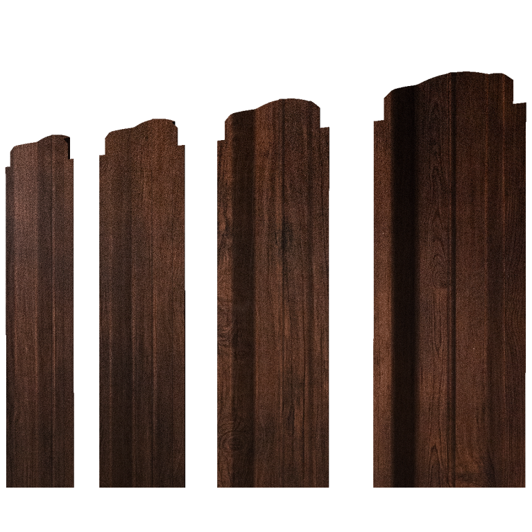 Штакетник П-образный В фигурный 0,45 Print Premium Cherry Wood Dark FTC