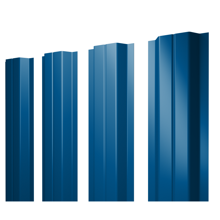 Штакетник П-образный A с прямым резом 0,4 PE RAL 5005 сигнальный синий