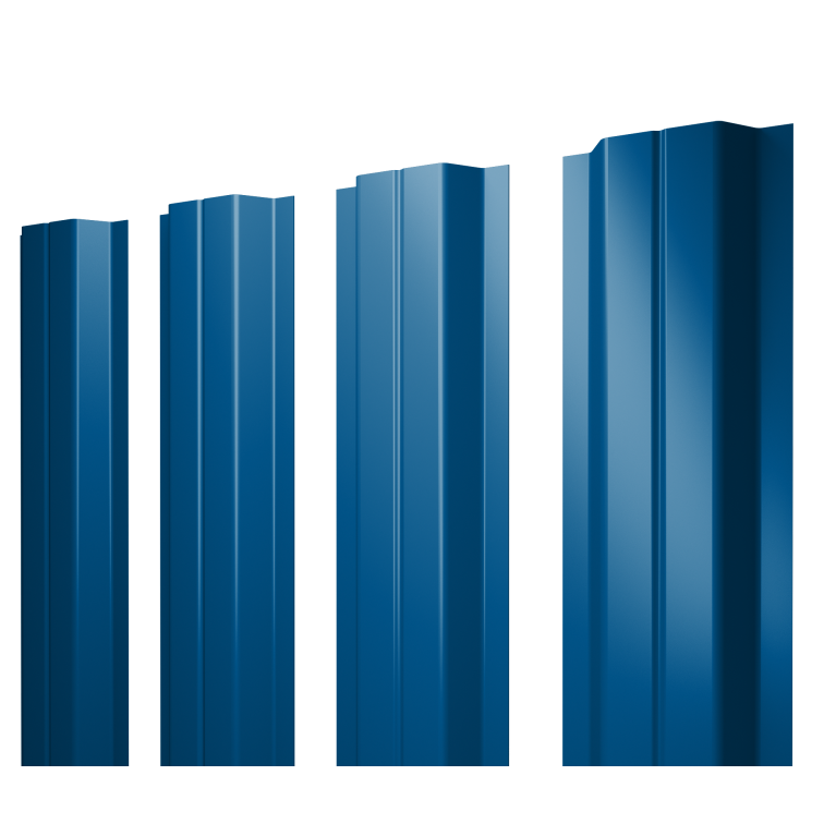 Штакетник П-образный A с прямым резом 0,4 PE RAL 5005 сигнальный синий