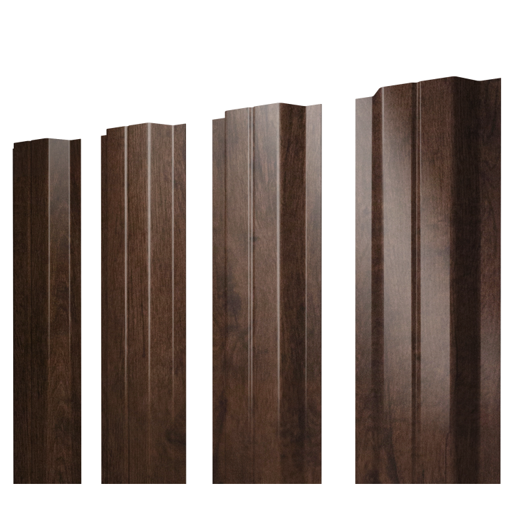 Штакетник П-образный A с прямым резом 0,4 Print Premium Antique Wood TwinColor