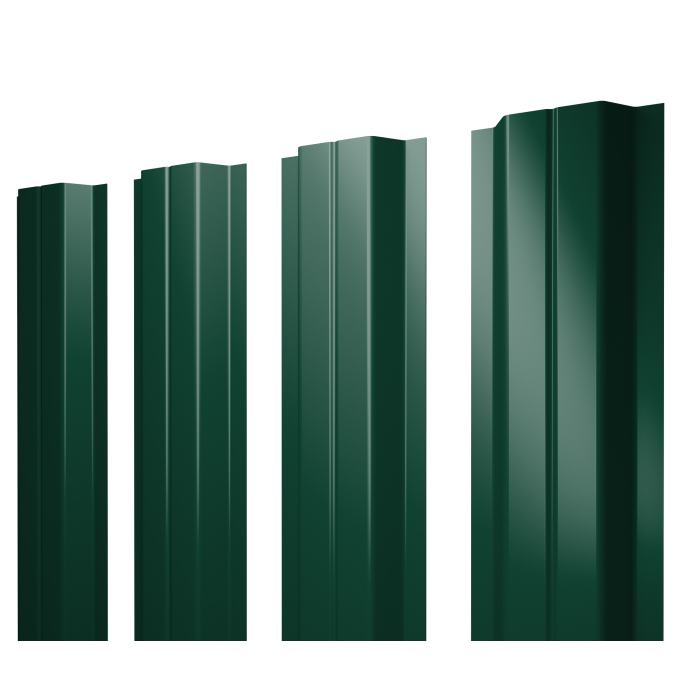 Штакетник П-образный A с прямым резом 0,45 Drap TX RAL 6005 зеленый мох