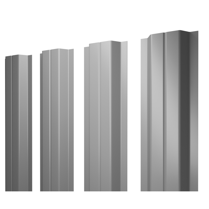 Штакетник П-образный A с прямым резом 0,45 Drap TX RAL 7004 сигнальный серый