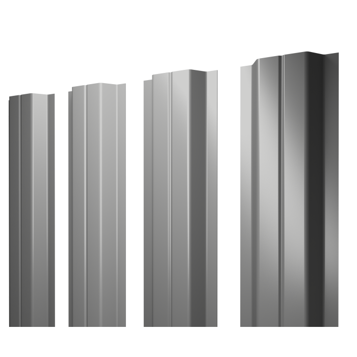 Штакетник П-образный A с прямым резом 0,45 Drap TX RAL 7047 телегрей 4