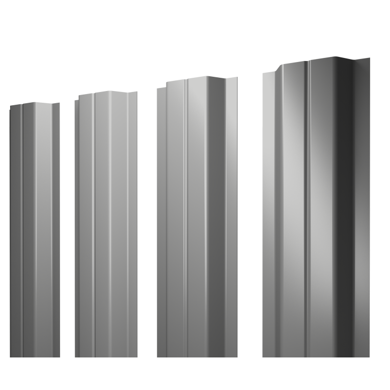 Штакетник П-образный A с прямым резом 0,45 Drap TX RAL 7047 телегрей 4